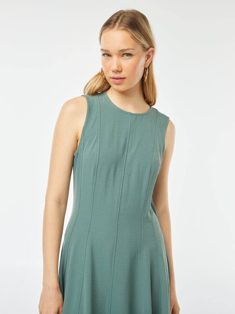 Robe longue forme patineuse sans manches - BLEU - Femme - 15.00
