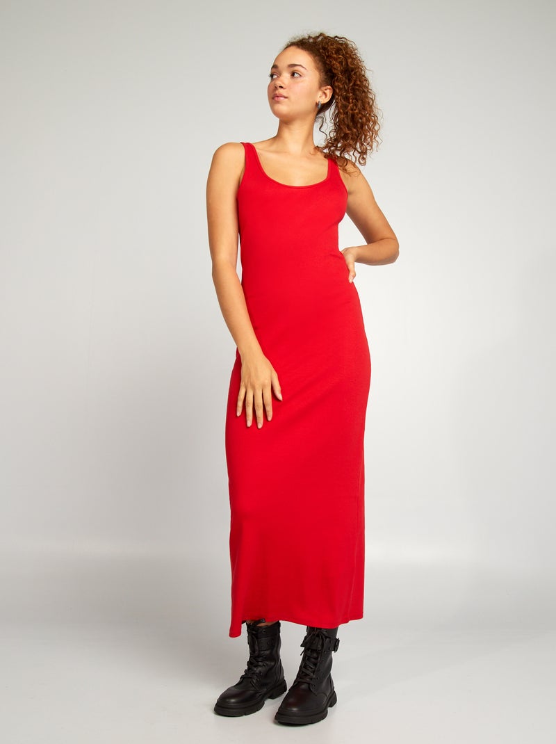 Robe longue fuseau Rouge - Kiabi