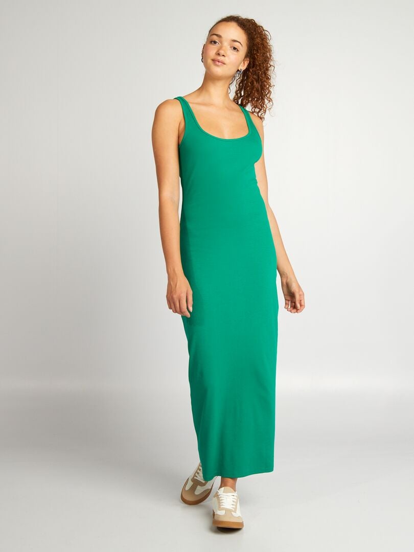 Robe longue fuseau Vert - Kiabi