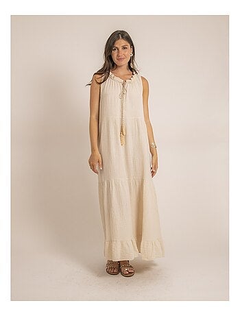Robe longue gaze de coton IJELMA