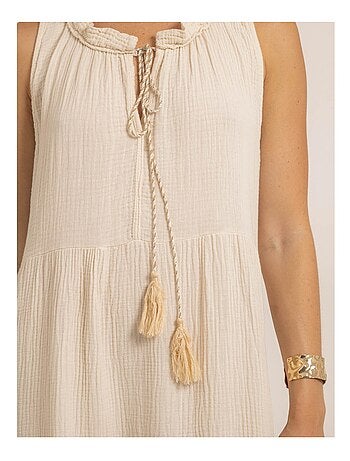 Robe longue gaze de coton IJELMA