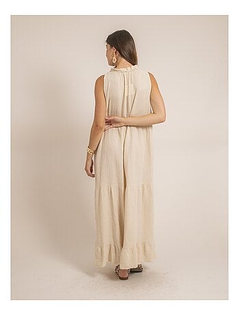 Robe longue gaze de coton IJELMA