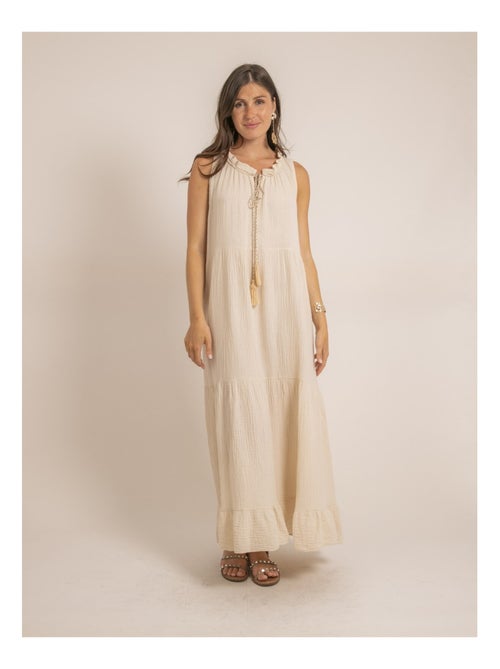 Robe longue gaze de coton IJELMA - Kiabi