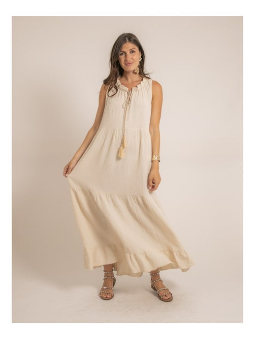 Robe longue gaze de coton IJELMA - Kiabi