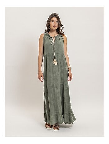 Robe longue gaze de coton IJELMA