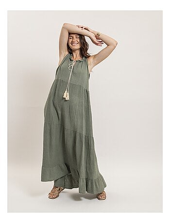 Robe longue gaze de coton IJELMA