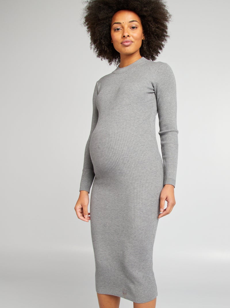 Robe longue grossesse Gris - Kiabi