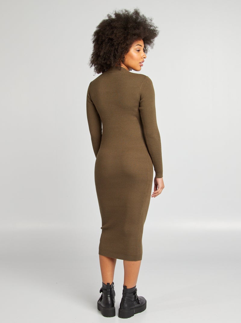 Robe longue grossesse Kaki - Kiabi