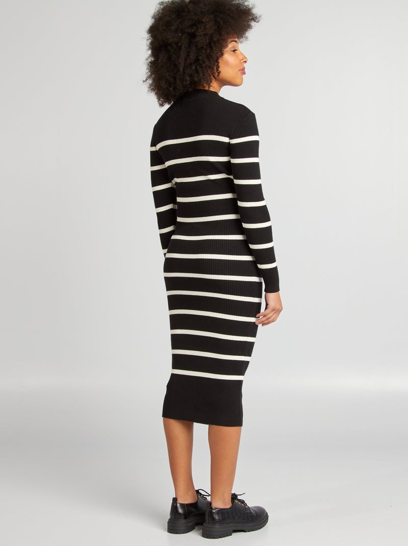 Robe longue grossesse Noir/blanc - Kiabi