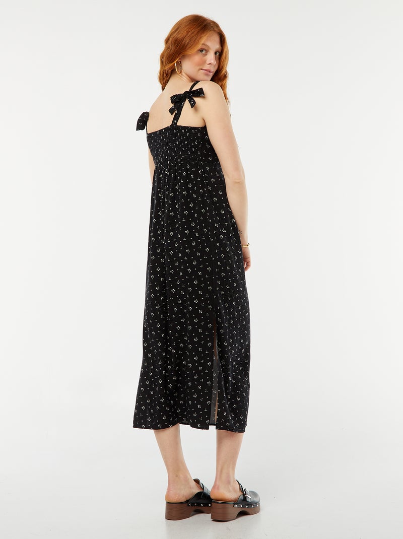 Robe longue grossesse sans manches Noir - Kiabi