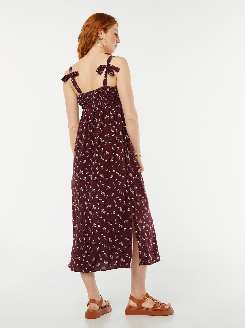 Robe longue grossesse sans manches Rouge - Kiabi