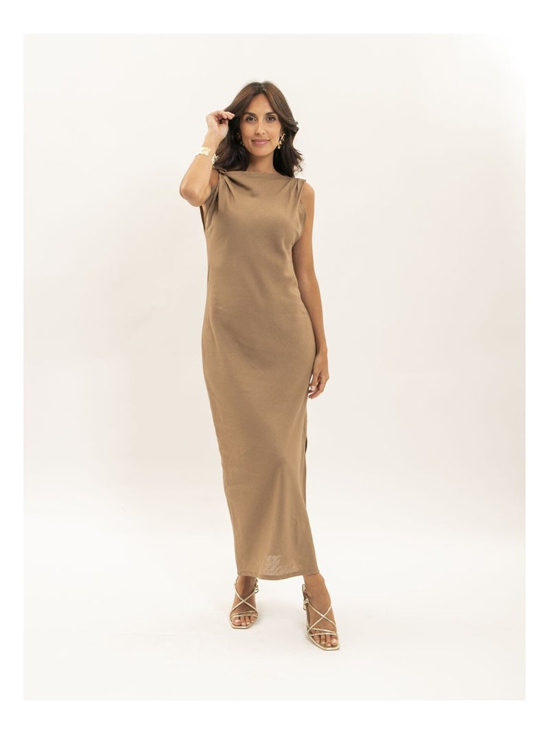 Robe longue IDELIA Beige - Kiabi