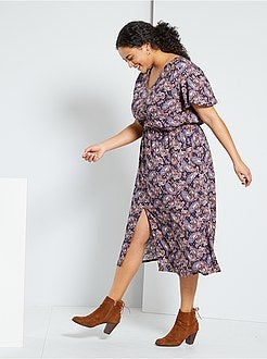 Robe longue imprimé cachemire - Kiabi