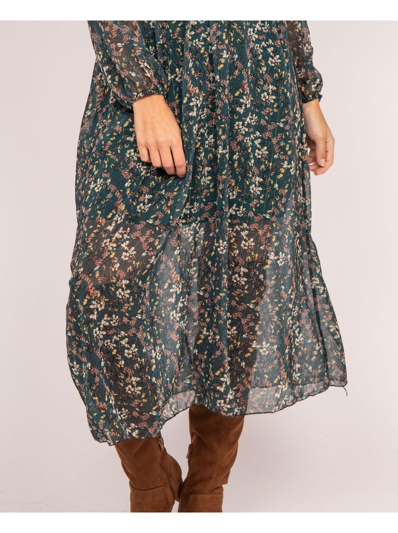 Robe longue imprime INCA Vert - Kiabi
