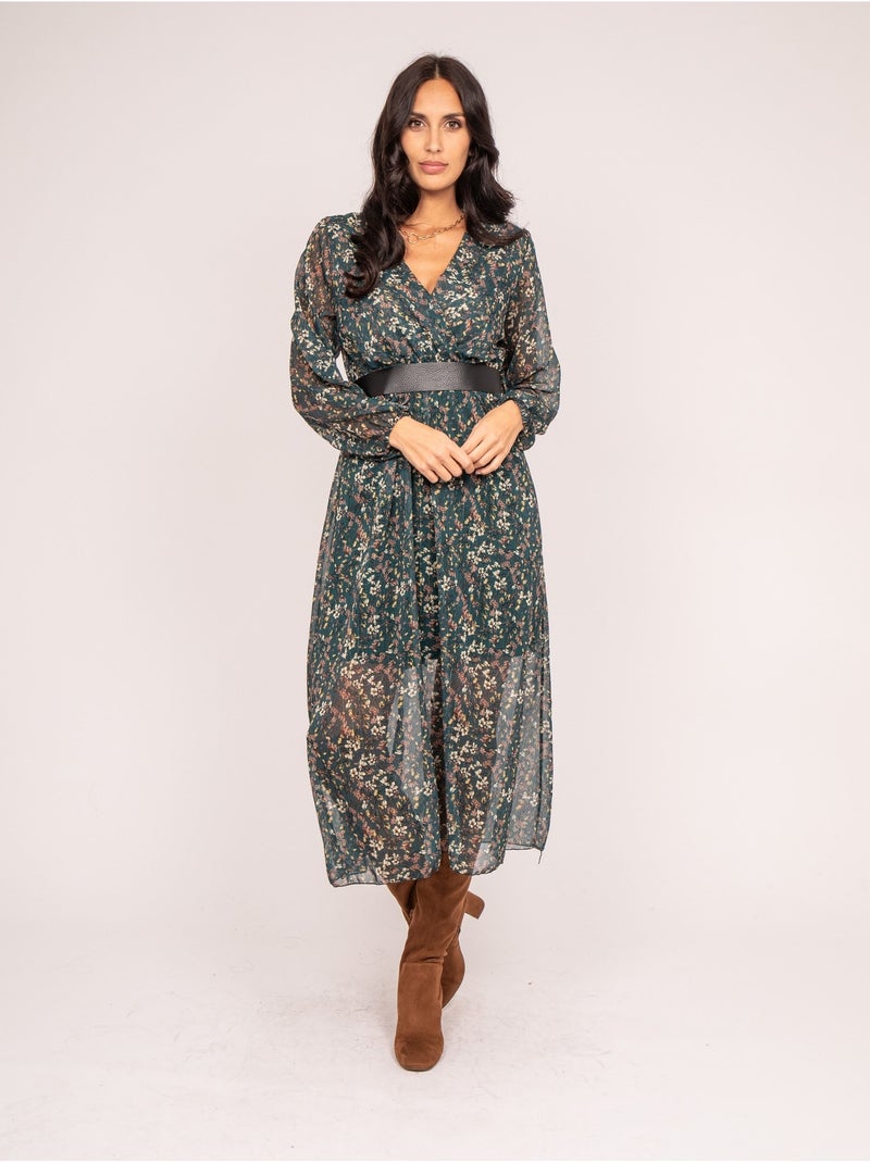 Robe longue imprime INCA Vert - Kiabi
