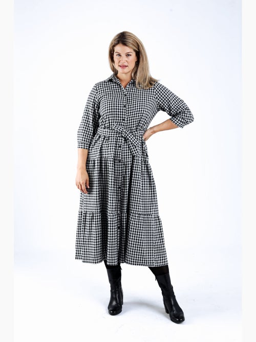 Robe longue imprimé vichy PAPRIKA - Kiabi Robe longue imprimé vichy PAPRIKA - Kiabi