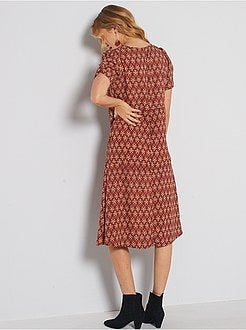 Robe longue imprimé vintage - Kiabi