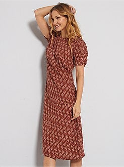 Robe longue imprimé vintage - Kiabi