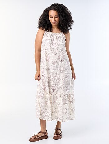 Robe longue imprimée à bretelles