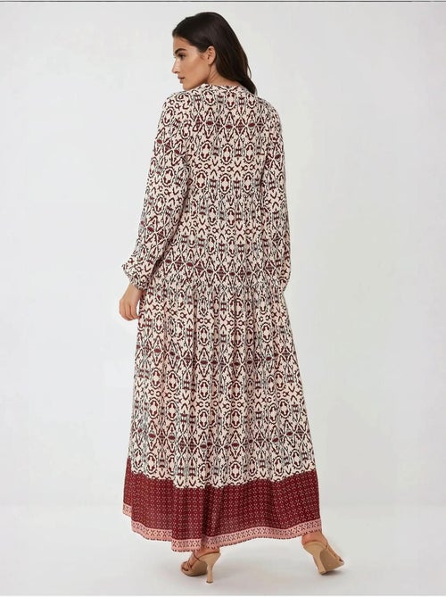 Robe longue imprimée à col chemise - Kiabi Robe longue imprimée à col chemise - Kiabi