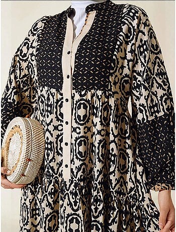Robe longue imprimée à col en v bdart
