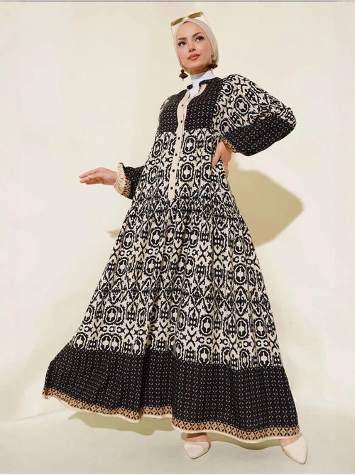 Robe longue imprimée à col en v bdart - Kiabi Robe longue imprimée à col en v bdart - Kiabi