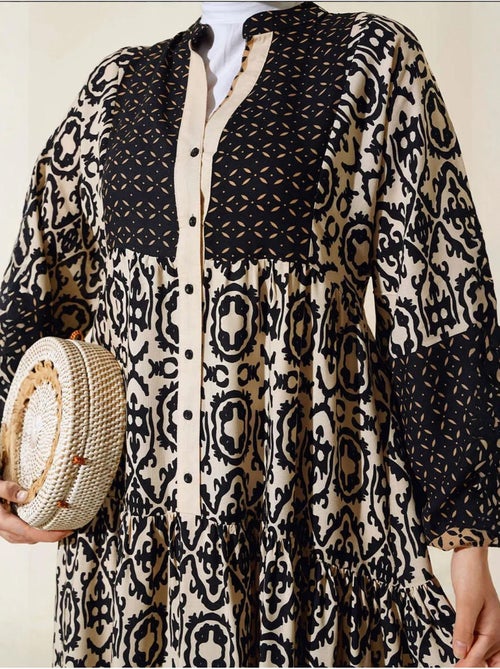 Robe longue imprimée à col en v bdart - Kiabi Robe longue imprimée à col en v bdart - Kiabi