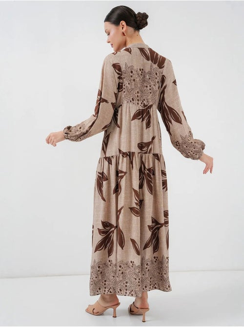 Robe longue imprimée à col en v bdart - Kiabi Robe longue imprimée à col en v bdart - Kiabi