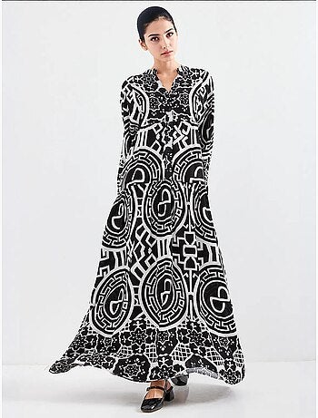 Robe longue imprimée à col en v bdart