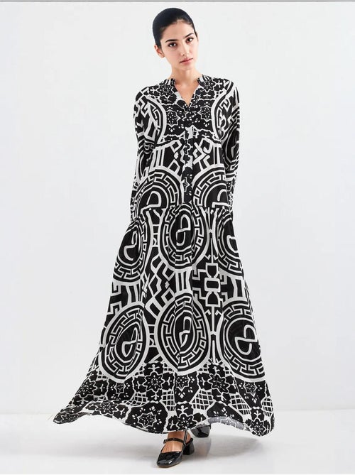 Robe longue imprimée à col en v bdart - Kiabi Robe longue imprimée à col en v bdart - Kiabi