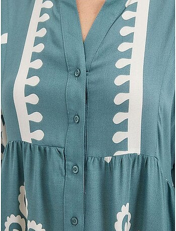 Robe longue imprimée à col en v bdart