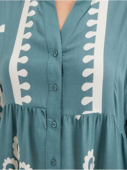 Robe longue imprimée à col en v bdart - Kiabi Robe longue imprimée à col en v bdart - Kiabi