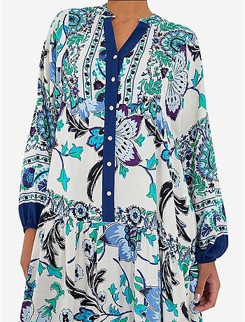 Robe longue imprimée à col en v bdart