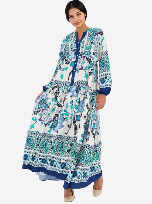 Robe longue imprimée à col en v bdart - Kiabi Robe longue imprimée à col en v bdart - Kiabi