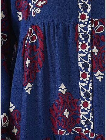 Robe longue imprimée à col en v bdart