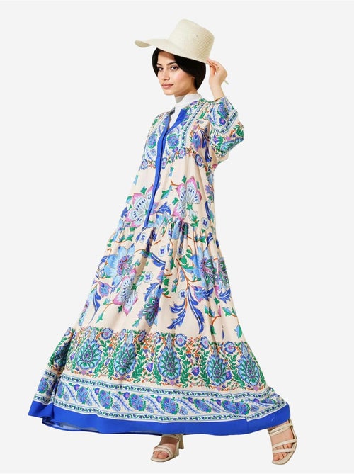 Robe longue imprimée à col en v bdart - Kiabi Robe longue imprimée à col en v bdart - Kiabi