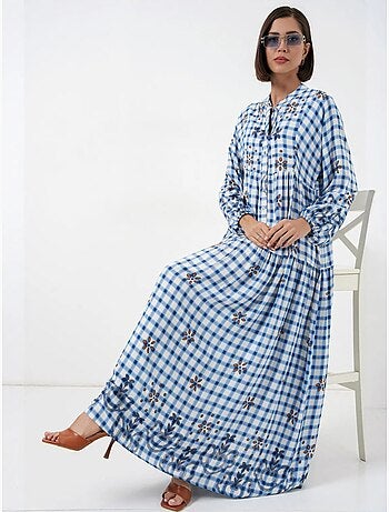 Robe longue imprimée à col en v bdart