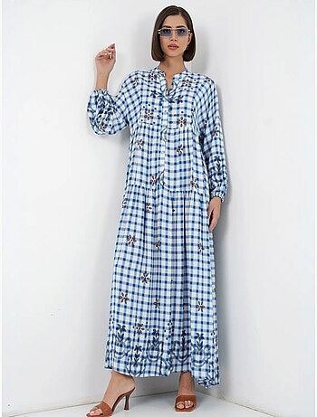 Robe longue imprimée à col en v bdart
