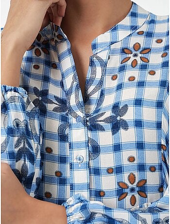 Robe longue imprimée à col en v bdart