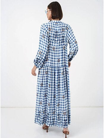 Robe longue imprimée à col en v bdart