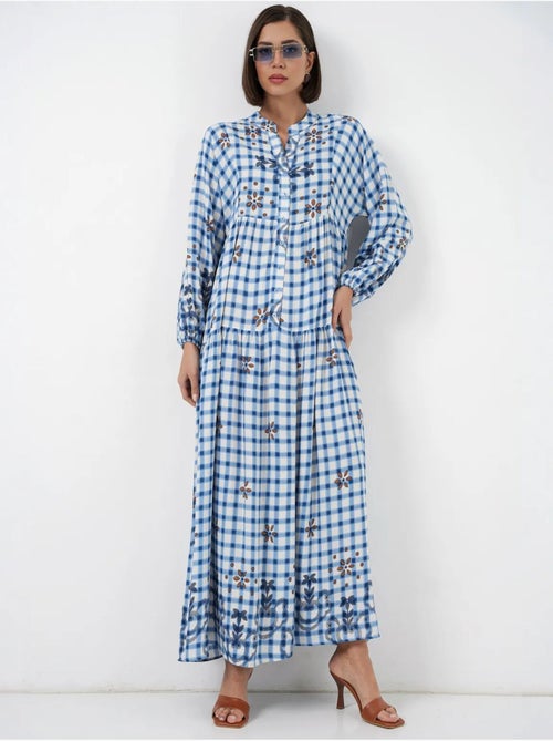 Robe longue imprimée à col en v bdart - Kiabi Robe longue imprimée à col en v bdart - Kiabi