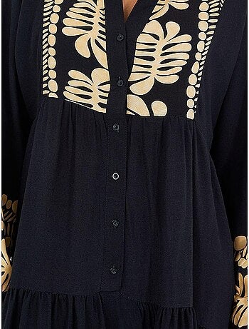 Robe longue imprimée à col en v bdart