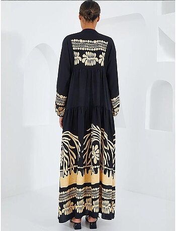 Robe longue imprimée à col en v bdart
