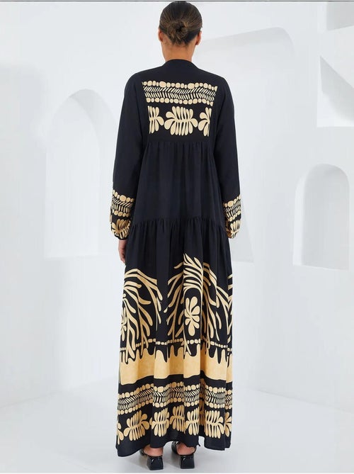 Robe longue imprimée à col en v bdart - Kiabi Robe longue imprimée à col en v bdart - Kiabi