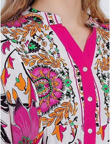 Robe longue imprimée à col en v bdart