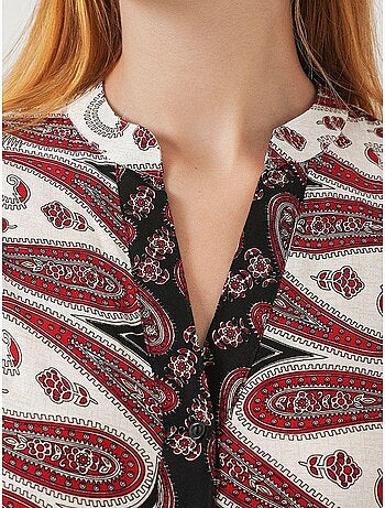 Robe longue imprimée à col en v bdart