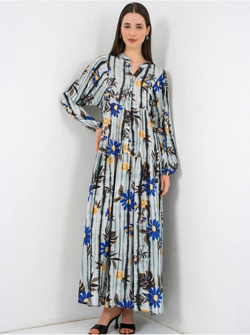 Robe longue imprimée à col en v bdart - Kiabi Robe longue imprimée à col en v bdart - Kiabi