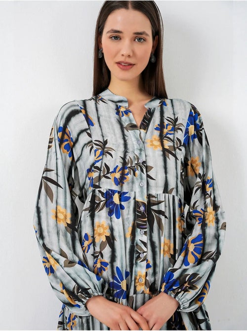 Robe longue imprimée à col en v bdart - Kiabi Robe longue imprimée à col en v bdart - Kiabi