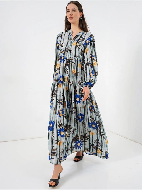 Robe longue imprimée à col en v bdart - Kiabi Robe longue imprimée à col en v bdart - Kiabi