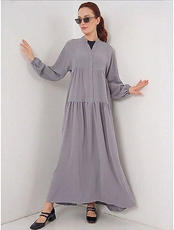 Robe longue imprimée à col en v bdart